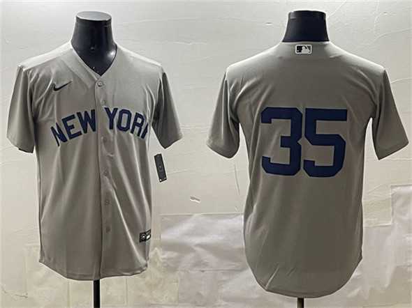 Mens New York Yankees #35 Cody Bellinger Gray Cool Base Stitched Jersey